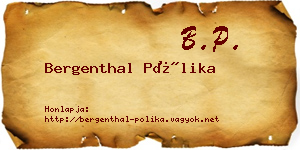 Bergenthal Pólika névjegykártya